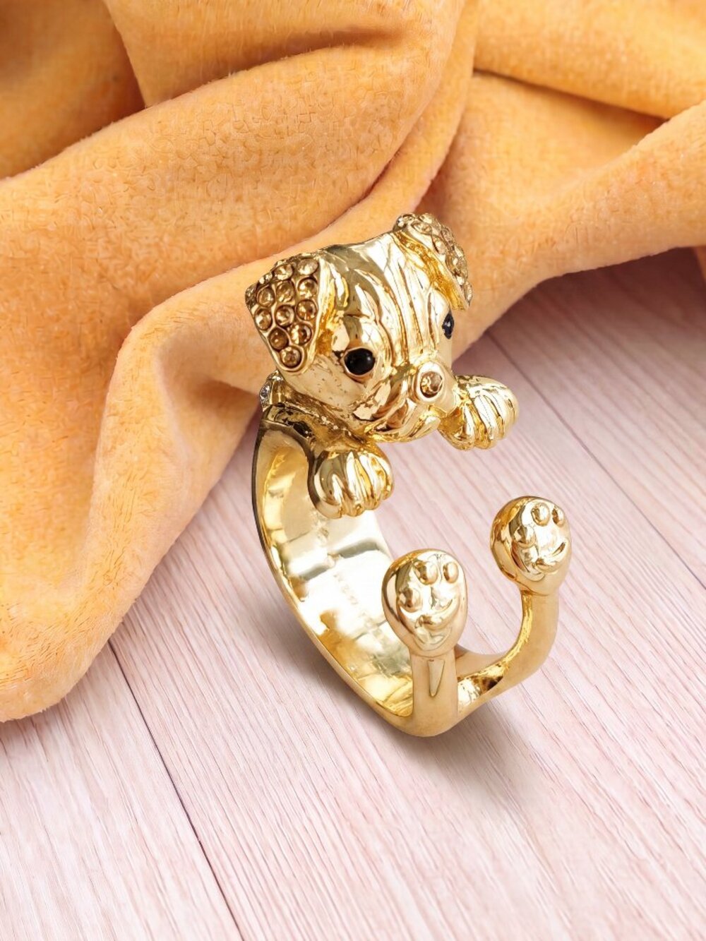Kate Spade Puppy Gold Wrap Ring Gold NEW